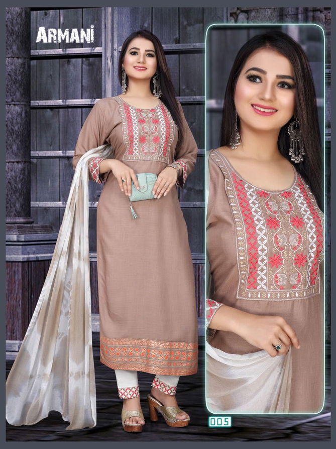 Aagya Armani Pant 1 Rayon Designer Fancy Wear Kurti Pant With Dupatta Collection